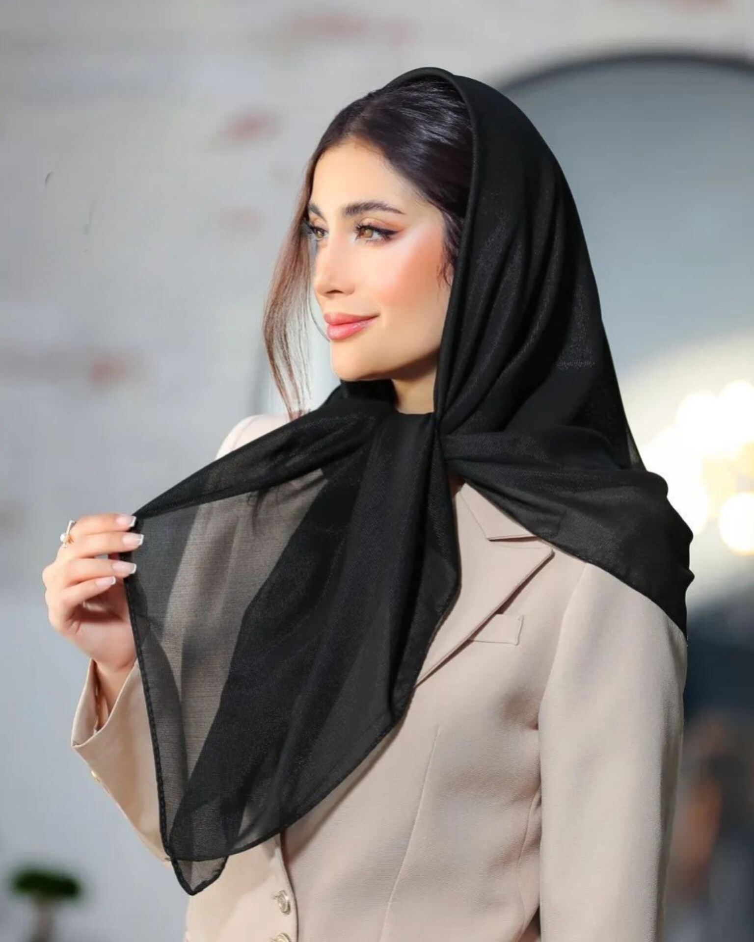 روسری مشکی دنیز قواره ۱۳۵