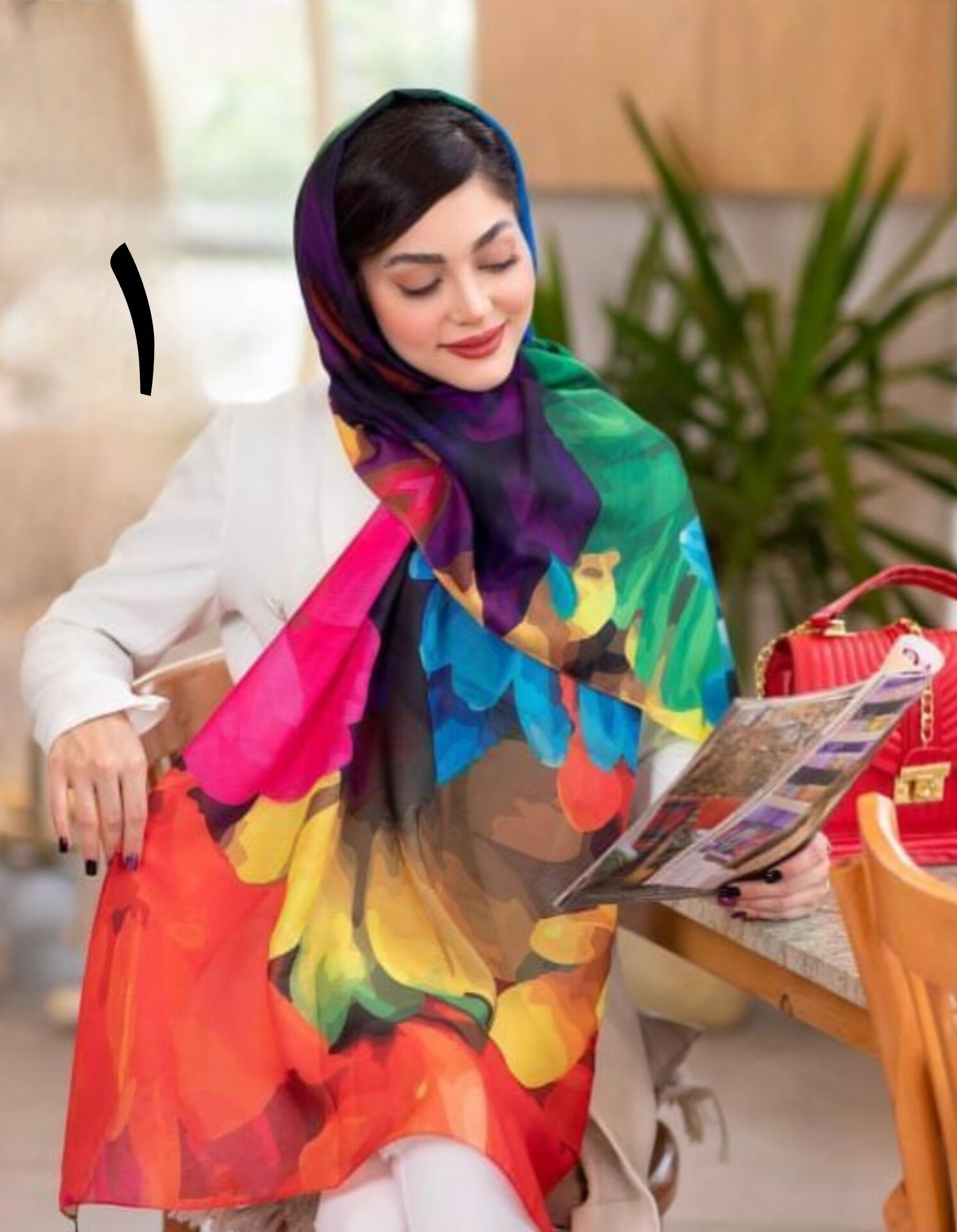 شال  تمام نخ چاپی
